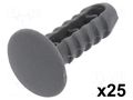 Trim clip; 25pcs; Fiat; OEM: 14591887; L: 25.3mm; polyamide; push-in ROMIX RX-10074