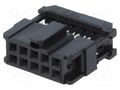 Connector: IDC; black; plug; female; Plating: gold-plated; PIN: 10 TE Connectivity 1658622-1