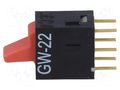 ROCKER; DPDT; Pos: 2; ON-ON; 0.01A/28VAC; 0.01A/28VDC; GW; 7x7x4.5mm NKK SWITCHES GW22LCP