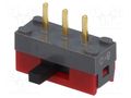 Switch: slide; Pos: 2; SPDT; 0.01A/28VDC; ON-ON; side; -15÷60°C; SS NKK SWITCHES SS12SDH4