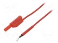 Test lead; 19A; probe tip,banana plug 4mm; Len: 1m; red SCHÜTZINGER AL8321ZPK1100-RT