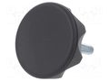 Knob; Ø: 56mm; Ext.thread: M8; 30mm; technopolymer PA; Cap: black ELESA+GANTER ELK.56P-M8X30-C1