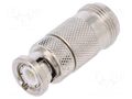 Adapter; BNC male,N female; Insulation: PTFE; 50Ω; straight TELEGÄRTNER J01008A0824