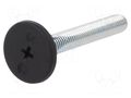 Foot; rigid,with screwdriver slot,with lever; Base dia: 30mm ELESA+GANTER LX.30SW17-M10X63S