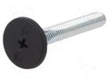 Foot; rigid,with screwdriver slot,with lever; Base dia: 30mm ELESA+GANTER LX.30SW17-M10X63S