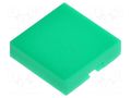 Cap; 12x12x3mm; green; UB; Application: UB NKK SWITCHES AT4073F