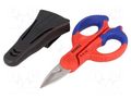 Scissors; for cables,electrical work; 155mm; Blade: about 56 HRC KNIPEX KNP.9505155SB