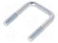 U-bolt; C; 1; steel; zinc; Thread len: 16mm; Int.width: 23mm; square DROMET D-CBTC..6..23..40