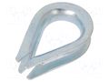 Thimble for rope; steel; for rope; Ørope: 18mm; zinc; DIN 6899B DROMET D-KU18