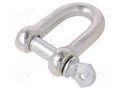 Dee shackle; steel; for rope; zinc; 18mm DROMET D-SK18