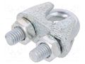 Rope clamp wire; steel; for rope; Ørope: 8mm; zinc; DIN 741 DROMET D-ZL.8