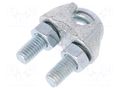Rope clamp wire; steel; for rope; Ørope: 10mm; zinc; DIN 741 DROMET D-ZL10