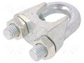 Rope clamp wire; steel; for rope; Ørope: 22mm; zinc; DIN 741 DROMET D-ZL22