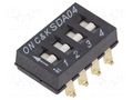 Switch: DIP-SWITCH; Poles number: 4; ON-OFF; 0.025A/24VDC; Pos: 4 C&K SDA04H0SB