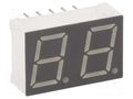 Display: LED; 7-segment; 10mm; 0.39"; No.char: 2; red; 24÷48mcd LUCKYLIGHT KW2-391CVA