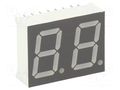 Display: LED; 7-segment; 14.2mm; 0.56"; No.char: 2; yellow-green LUCKYLIGHT KW2-56GCGA
