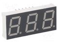 Display: LED; 7-segment; 13.2mm; 0.52"; No.char: 3; yellow-green LUCKYLIGHT KW3-521CGA