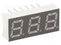 Display: LED; 7-segment; 7mm; 0.28"; No.char: 3; yellow-green LUCKYLIGHT KW3-281CGA
