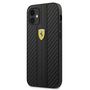 Ferrari FESNECHCP12SBK iPhone 12 mini 5.4&quot; black/black hardcase On Track PU Carbon, Ferrari 3700740479742 3700740479742