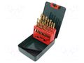 Drill set; for metal; high speed steel TIN coated HSS-R; 19pcs. METABO MTB.627156