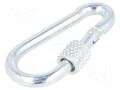 Carabiner; steel; for rope; L: 40mm; zinc; 4mm; with protection DROMET D-KSZ.4.40