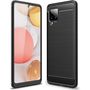 Carbon Case Flexible Cover TPU Case for Samsung Galaxy A42 5G black, Hurtel 9111201916098 9111201916098