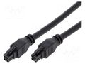 Cable; female; PIN: 4; Len: 0.5m; 300V; 15A; Insulation: PVC; 2x2 MOLEX MX-245136-0405