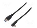 Cable; USB 3.0; USB A plug,USB C angled plug; 2m; black; Core: Cu Goobay USB.C-F90/AM-20