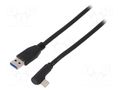 Cable; USB 3.0; USB A plug,USB C angled plug; 3m; black; Core: Cu Goobay USB.C-F90/AM-30