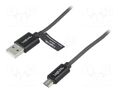 Cable; USB 2.0; USB A plug,USB B micro plug; 1m; grey; PVC LOGILINK CU0132