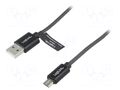 Cable; USB 2.0; USB A plug,USB B micro plug; 1m; grey; PVC LOGILINK CU0132