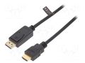 Cable; DisplayPort plug,HDMI plug; 3m; black; DisplayPort 1.2 LOGILINK CV0128