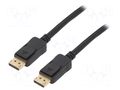 Cable; DisplayPort plug,both sides; DisplayPort 1.2; 15m; black LOGILINK CV0113