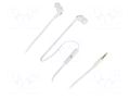 Headphones with microphone; white; Jack 3,5mm; in-ear; 1.2m; 32Ω QOLTEC QOLTEC-50801