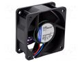 Fan: DC; axial; 12VDC; 60x60x25mm; 56m3/h; 43dBA; ball EBM-PAPST 612NHH