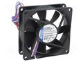 Fan: DC; axial; 12VDC; 80x80x25mm; 78m3/h; 19dBA; slide; 3600rpm EBM-PAPST 8412N/2GHP