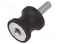 Vibration damper; M6; Ø: 20mm; rubber; L: 19mm; Thread len: 18mm ELESA+GANTER DVC2-433925