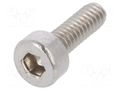 Screw; M2x6; 0.4; Head: cheese head; hex key; HEX 1.5mm; DIN 912 BOSSARD B2X6/BN610