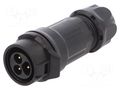 Connector: circular; plug; male; MRD; 10A; PIN: 3; IP67; straight AMPHENOL COMMUNICATIONS SOLUTIONS MRDBJ03M16000