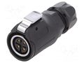 Connector: circular; plug; female; MRD; 10A; PIN: 4; IP67; straight AMPHENOL COMMUNICATIONS SOLUTIONS MRDBN04M17000