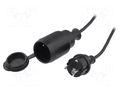 Extension lead; 3x1.5mm2; Sockets: 1; rubber; black; 40m; 10A JONEX PS-170G/IP44-40