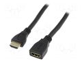 Cable; HDMI socket,HDMI plug; 2m; black; HDMI 1.4 DIGITUS AK-330201-020-S