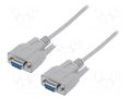 Cable; D-Sub 9pin socket,both sides; 3m; grey DIGITUS AK-610106-030-E