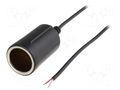 Car lighter socket; cables; 2000mm; Sup.volt: 7÷12VDC; 5A; black SCI A13-23A