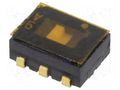 Switch: slide; Pos: 2; DPDT; 0.1A/6VDC; ON-ON; SMT; Leads: curved Nidec Copal Electronics CAS-220A