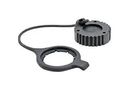 CAP W/ RUBBER TETHER, 9POS, BLACK AHDC169-T-BLK