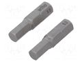 Screwdriver bit; hex key; HEX 5mm; Overall len: 25mm; 2pcs. WIHA WIHA.25679