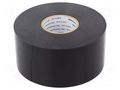 Tape: electrical insulating; W: 50mm; L: 30m; Thk: 0.25mm; black HELLERMANNTYTON HTAPE-WRAP-25BK