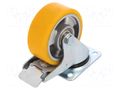 Transport wheel; Ø: 100mm; W: 40mm; H: 130mm; torsional with lock RADER KPM-ALPU-100K-HC