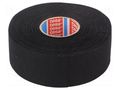 Tape: textile; W: 38mm; L: 25m; Thk: 0.3mm; Automotive; black; 150°C TESA TESA-51006-38/25
